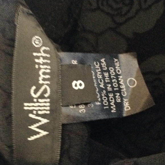 Willi Smith Black Velvet Rose Party Dress Size 8 - Picture 7 of 7